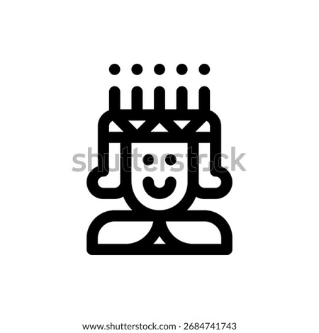 Vector illustration for Saint Lucia's Day, featuring a girl in a white gown wearing a crown of lit candles. Represents the Swedish festival of light.