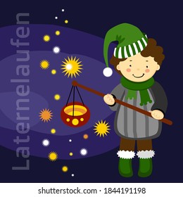 Vector illustration for Saint Martin's Day, the laternelaufen day for small kids.