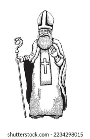 Vector illustration of Saint Nicholas