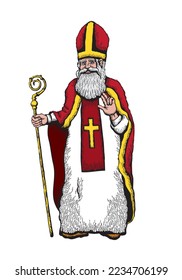 Vector illustration of Saint Nicholas