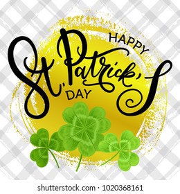 Vector illustration, Saint Patrick's day greeting card design. Happy St. Patrick's day lettering.