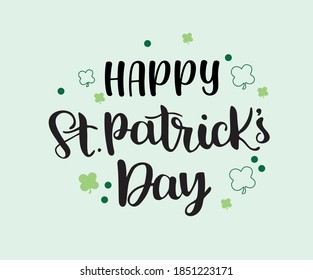 Vector illustration of Saint Patrick's Day . St.Patricks Day celebration design on textured background. Lettering typography. Hand sketched St.Patricks Day icon. Beer festival decoration badge.