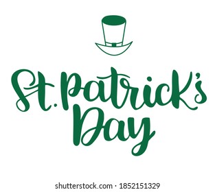 Vector illustration of Saint Patrick's Day logotype. St.Patricks Day celebration design. Lettering typography. Hand sketched St.Patricks Day icon. Beer festival decoration badge.
