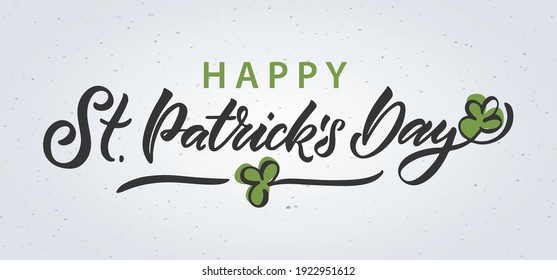 Vektorgrafik des Logotyps von Saint Patrick's Day. St.Patricks Day Feier Design auf strukturiertem Hintergrund. Schriftzeichen prangern. Handskizzierte St Patricks Day Ikone. Bierfestival-Dekorationszeichen