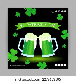 Vector illustration of Saint Patrick's Day wishes greeting
