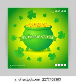 Vector illustration of Saint Patrick's Day wishes greeting