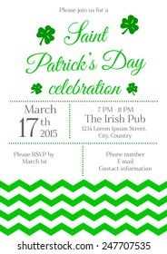Vector illustration of Saint Patricks Day celebration invitation card and flyer 