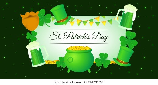 Vector illustration of Saint Patrick's Day social media template