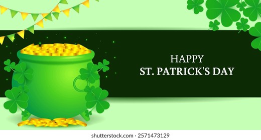 Vector illustration of Saint Patrick's Day social media template