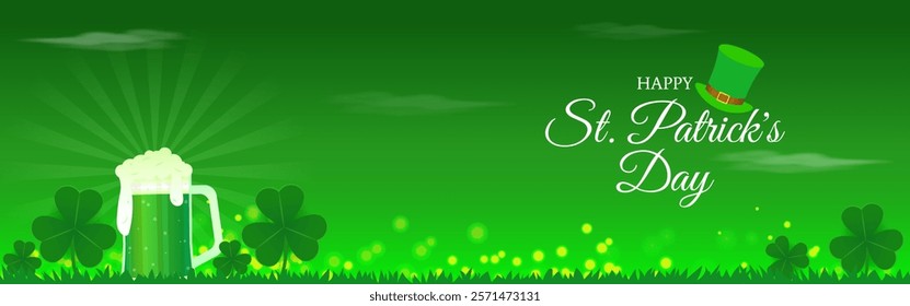 Vector illustration of Saint Patrick's Day social media template