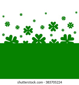 Vector illustration of Saint Patricks Day background with clover. Hand drawn Irish design for postcard, card, banner template. EPS 10. Template for invitation