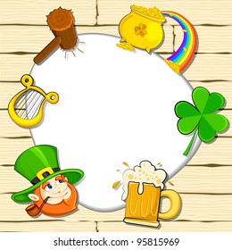 vector illustration of Saint Patrick's Day background with different element