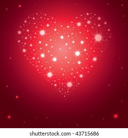 Vector illustration of Saint Valentine's Day heart from stars