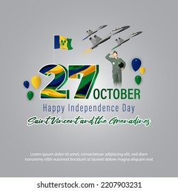 Vector illustration for Saint Vincent and the Grenadines Independence Day banner