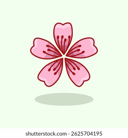 Vector illustration of Sakura flower also known as cherry blossom representing beauty of spring and Japanese nature culture Ideal for floral design seasonal greeting cards natural themes and tradition