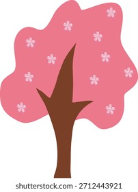 vector illustration of a sakura tree