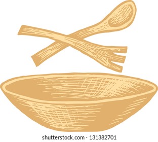 Vector illustration of salad bowl