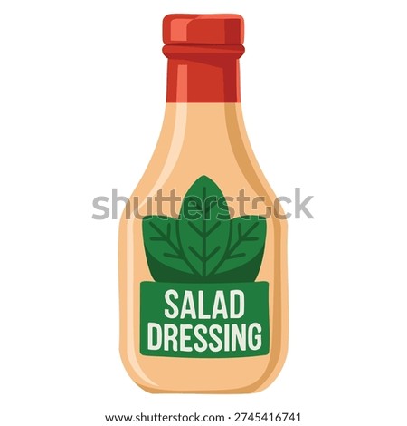 Vector illustration of salad dressing bottle isolated clean food graphic perfect for culinary concepts kitchen packaging healthy eating and recipe visuals
