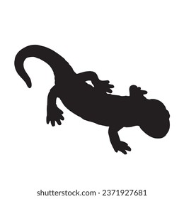 Vector Illustration of Salamander Silhouette