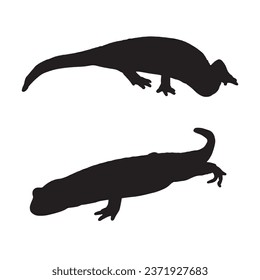 Vector Illustration of Salamander Silhouette