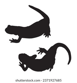 Vector Illustration of Salamander Silhouette