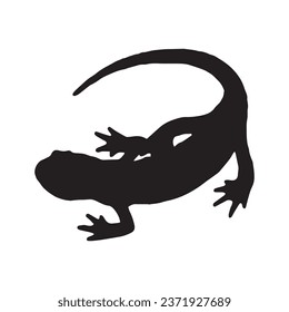 Vector Illustration of Salamander Silhouette