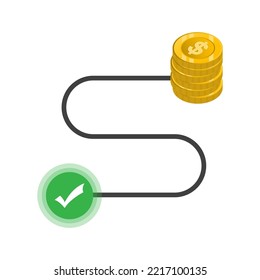 Vector illustration of salary approval icon sign and symbol. colored icons for website design .Simple design on white background.