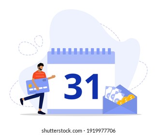 Vector Illustration, Salary Payment Concept, Showing a group of people celebrating salary payment day, 
Suitable for landing page, UI, web, App intro card, editorial, flyer, and banner