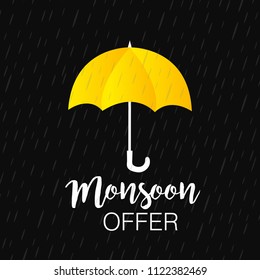  Vector illustration of a sale abstract or poster for Monsoon Sale with creative design . 