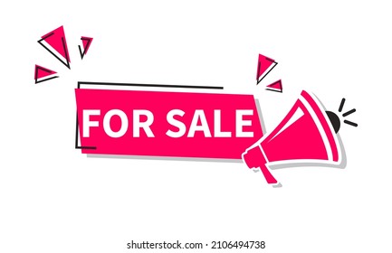 vector illustration for sale advertising sign with megaphone