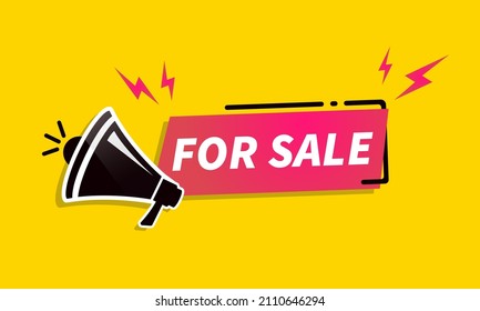 vector illustration for sale advertising sign with megaphone