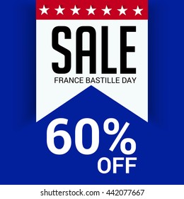 Vector illustration of Sale Background for France Bastille Day.