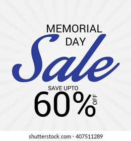 Vector illustration of a Sale background for Happy Memorial Day.
