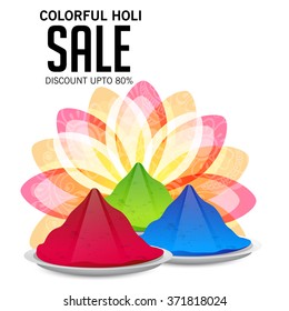 Vector illustration of a Sale background for Indian Festival Holi celebration.