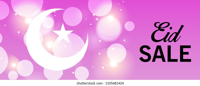 Vector illustration of a Sale Banner Or Sale Poster For Festival Of Eid Mubarak with Text space Background.