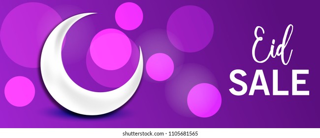 Vector illustration of a Sale Banner Or Sale Poster For Festival Of Eid Mubarak with Text space Background.