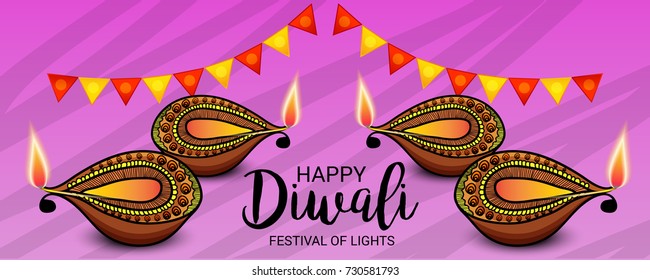 Vector illustration of a sale banner or sale poster for traditional Indian festival diwali celebration background.