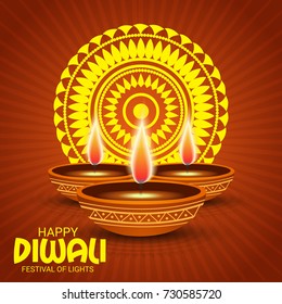 Vector illustration of a sale banner or sale poster for traditional Indian festival diwali celebration background.