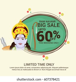 Vector illustration of a Sale Banner for Ram Navami.