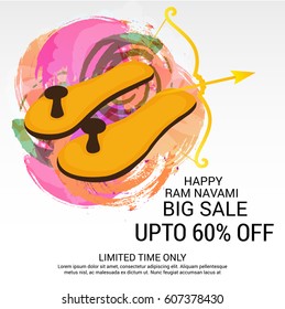 Vector illustration of a Sale Banner for Ram Navami.