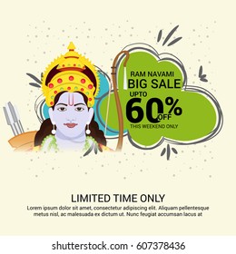 Vector illustration of a Sale Banner for Ram Navami.