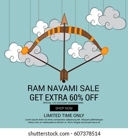 Vector illustration of a Sale Banner for Ram Navami.