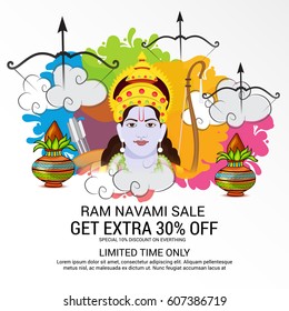 Vector illustration of a Sale Banner for Ram Navami.