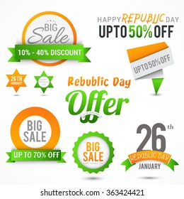 Vector Illustration of sale banner for Republic Day.