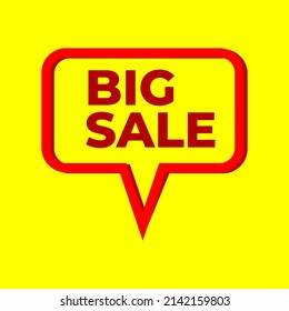 vector illustration of sale banner template, big sale, discount, with red box