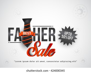 Vector illustration sale banner,flyer or poster of happy father's day.