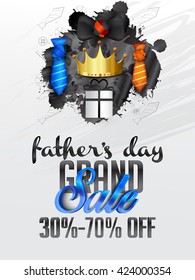 Vector illustration sale banner,flyer or poster of happy father's day.