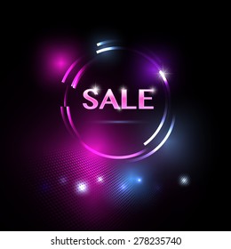 vector illustration of sale with black background