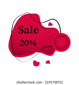 Vector illustration. Sale discount -20%, Promotion, Black Friday. Illustration for shop, supermarket, business