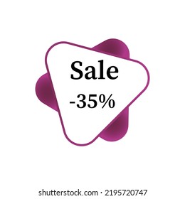 Vector illustration. Sale discount -35%, Promotion, Black Friday. Illustration for shop, supermarket, business